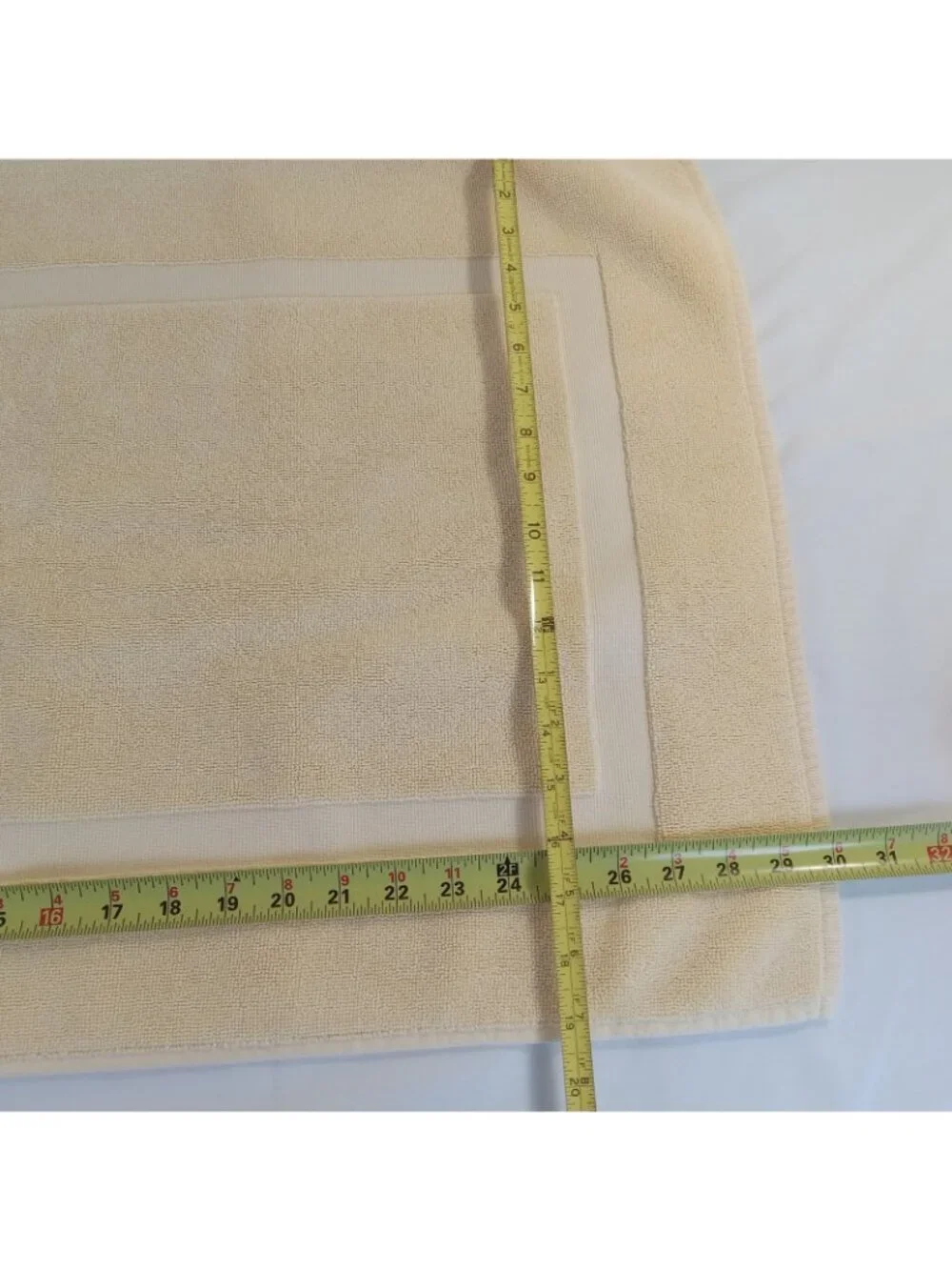 Restoration Hardware Yellow Bath Mat 20x30 Cotton Terry Reversible Bath Rug